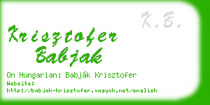 krisztofer babjak business card