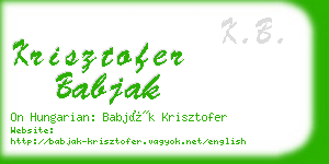 krisztofer babjak business card